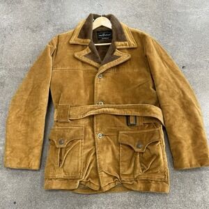 Vintage 1970s Matt‎ Andrews Corduroy Jacket Men Sz 48 Large Sherpa Lined Western